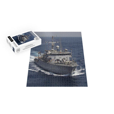 Coastal Minehunter USS Raven (MHC 61) At Sea Jigsaw Puzzle