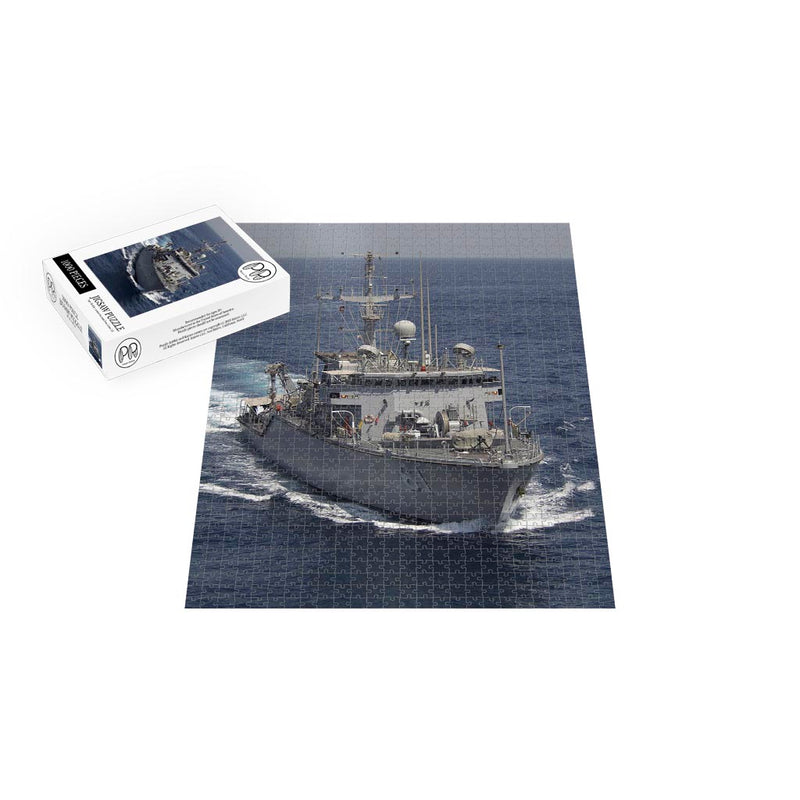 Coastal Minehunter USS Raven (MHC 61) At Sea Jigsaw Puzzle
