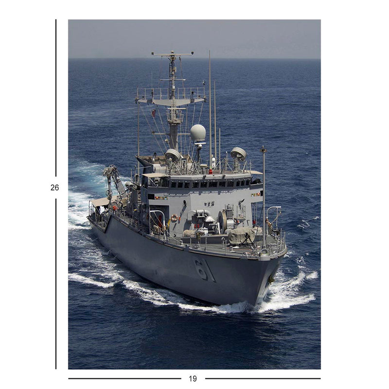 Coastal Minehunter USS Raven (MHC 61) At Sea Jigsaw Puzzle