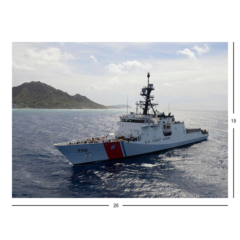 Coast Guard Cutter Kimball (WMSL 756) Transits Past Diamond Head, Oahu, Hawaii Jigsaw Puzzle