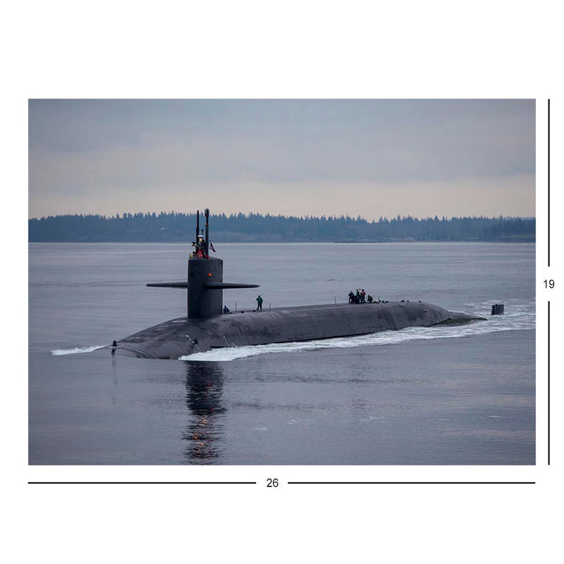 Ballistic-Missile Submarine USS Pennsylvania (SSBN 735) Transits the Hood Canal To Its Homeport Naval Base Kitsap-Bangor Jigsaw Puzzle