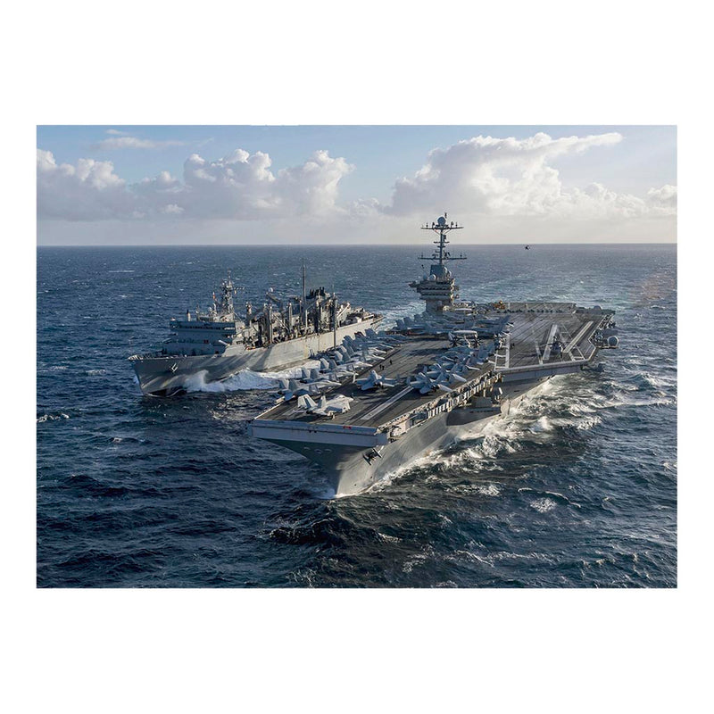 Support Ship USNS Arctic (T-AOE 8) Sails With Aircraft Carrier USS Harry S. Truman (CVN 75) Jigsaw Puzzle