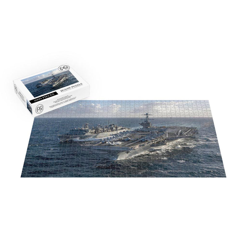 Support Ship USNS Arctic (T-AOE 8) Sails With Aircraft Carrier USS Harry S. Truman (CVN 75) Jigsaw Puzzle