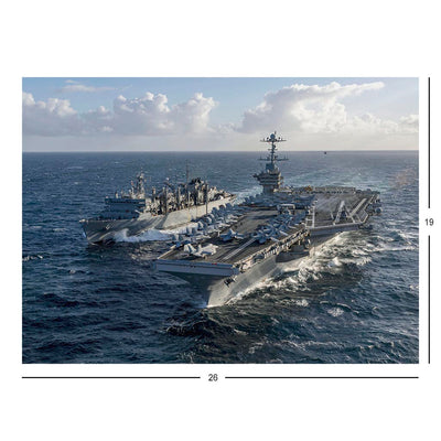 Support Ship USNS Arctic (T-AOE 8) Sails With Aircraft Carrier USS Harry S. Truman (CVN 75) Jigsaw Puzzle