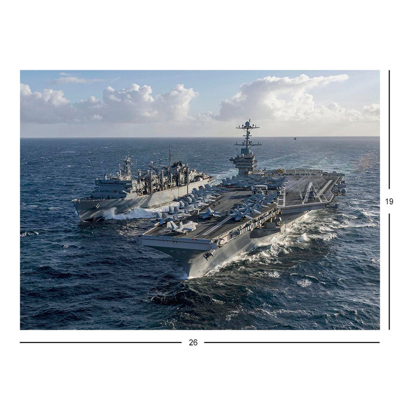 Support Ship USNS Arctic (T-AOE 8) Sails With Aircraft Carrier USS Harry S. Truman (CVN 75) Jigsaw Puzzle