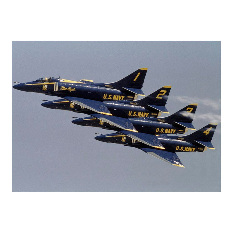 U.S. Navy Blue Angels A-4F Skyhawk Fighters In Echelon Formation Jigsaw Puzzle