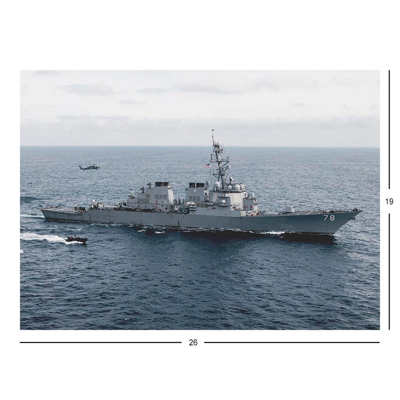 Guided-missile Destroyer USS Porter (DDG 78) Underway In The Atlantic Ocean Jigsaw Puzzle