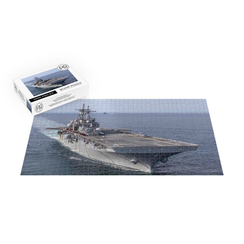 Assault Ship USS Wasp (LHD 1) Fueling At Sea Evolution Jigsaw Puzzle