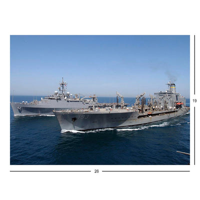 Fleet Replenishment Oiler USNS Walter S. Diehl (T-AO 193) Underway In The Persian Gulf With USS Ponce (LPD15) Jigsaw Puzzle