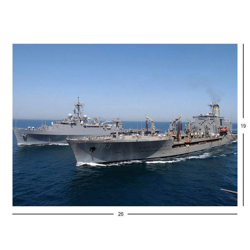 Fleet Replenishment Oiler USNS Walter S. Diehl (T-AO 193) Underway In The Persian Gulf With USS Ponce (LPD15) Jigsaw Puzzle