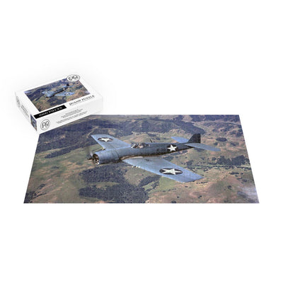 A U.S. Navy F6F-3 Hellcat of Fighter Squadron 1 (VF-1) In Flight Over California Jigsaw Puzzle