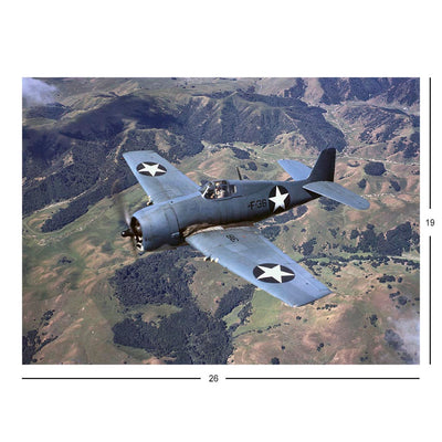 A U.S. Navy F6F-3 Hellcat of Fighter Squadron 1 (VF-1) In Flight Over California Jigsaw Puzzle