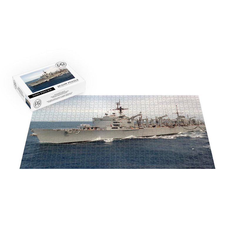 Fast Combat Support Ship USS Seattle (AOE-3) During An Underway Replenishment Jigsaw Puzzle