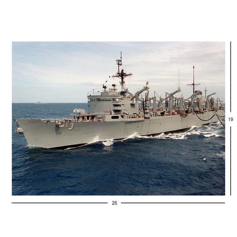 Fast Combat Support Ship USS Seattle (AOE-3) During An Underway Replenishment Jigsaw Puzzle
