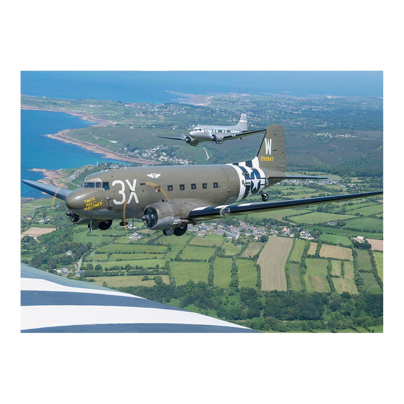 Three C-47 Skytrain Fly In Formation During D-Day Anniversary Celebration Jigsaw Puzzle