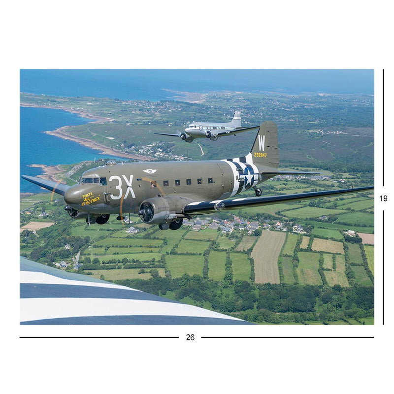 Three C-47 Skytrain Fly In Formation During D-Day Anniversary Celebration Jigsaw Puzzle
