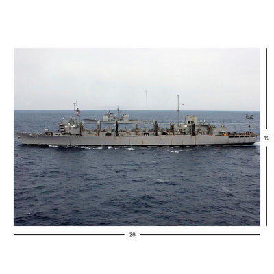 Fast Combat Support Ship USS Sacramento (AOE-1) During A Vertical Replenishment Jigsaw Puzzle