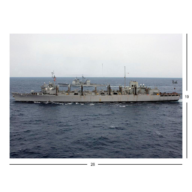 Fast Combat Support Ship USS Sacramento (AOE-1) During A Vertical Replenishment Jigsaw Puzzle