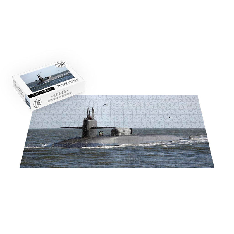 Guided-Missile Submarine USS Georgia (SSGN 729) (Blue) Transits To Naval Submarine Base Kings Bay Jigsaw Puzzle