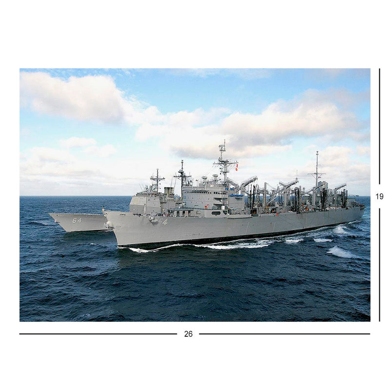 Fast Combat Support Ship USS Detroit (AOE 4) During An Underway Replenishment Jigsaw Puzzle