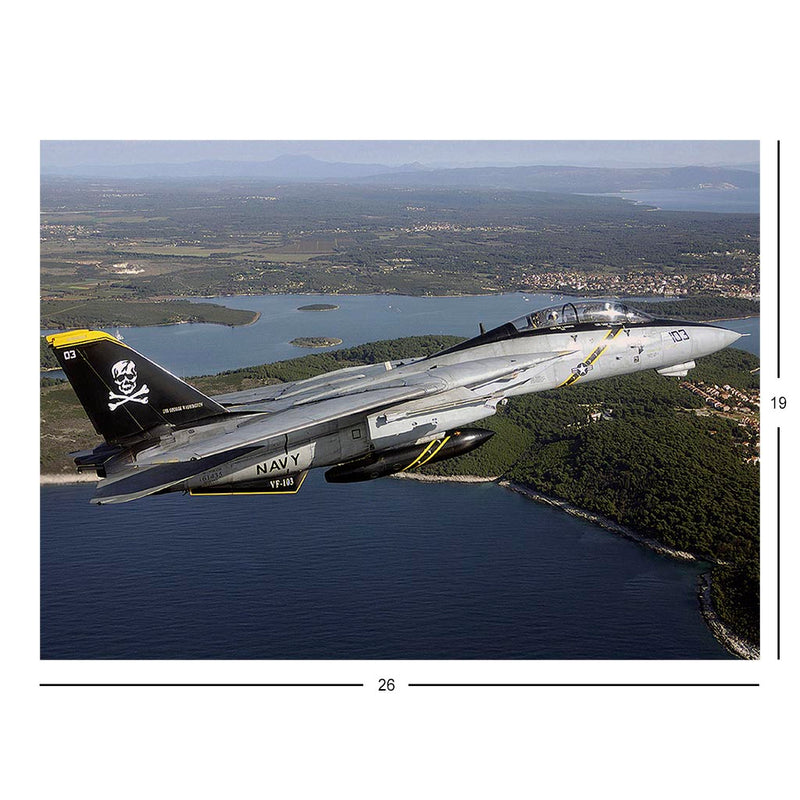 An F-14B Tomcat, Fighter Squadron 103 (VF-103, Jolly Rogers), Flies Near Pula, Croatia Jigsaw Puzzle