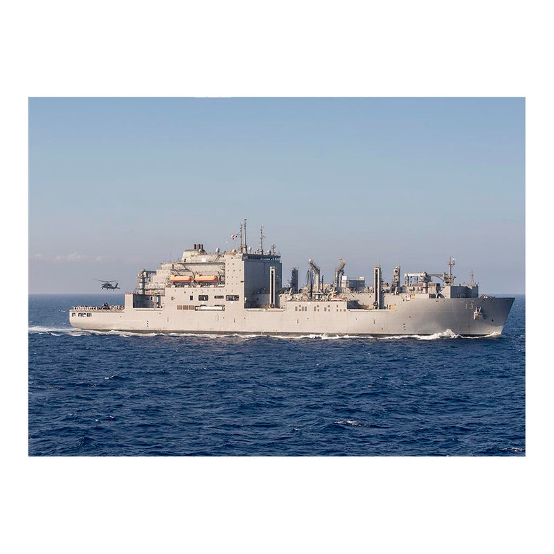 Dry Cargo/Ammunition Ship USNS Medgar Evers (T-AKE-13) During A Vertical Replenishment In The Mediterranean Sea Jigsaw Puzzle