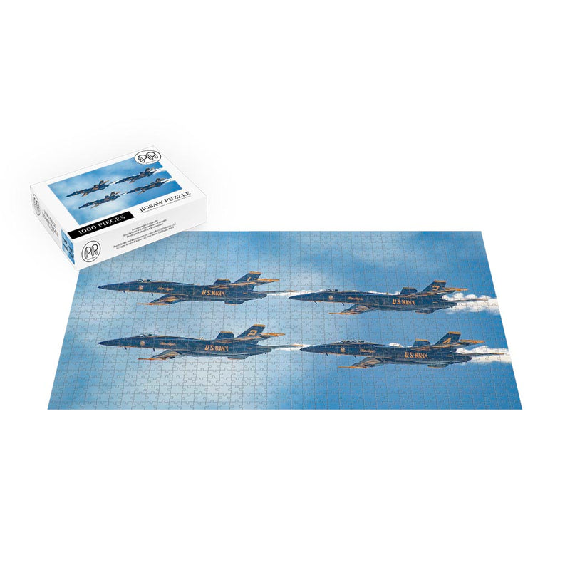 The Blue Angels Perform At The Wings Over Cowtown Airshow Jigsaw Puzzle