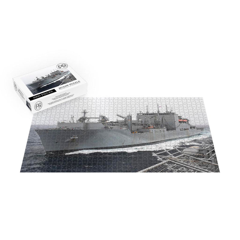 Dry Cargo/Ammunition Ship USNS Carl Brashear (T-AKE 7) Conducts A Vertical Replenishment Jigsaw Puzzle