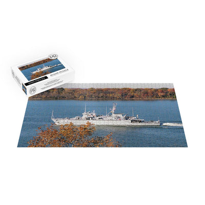 Coastal Minehunter USS Falcon (MHC 59) Underway On The Potomac River Jigsaw Puzzle