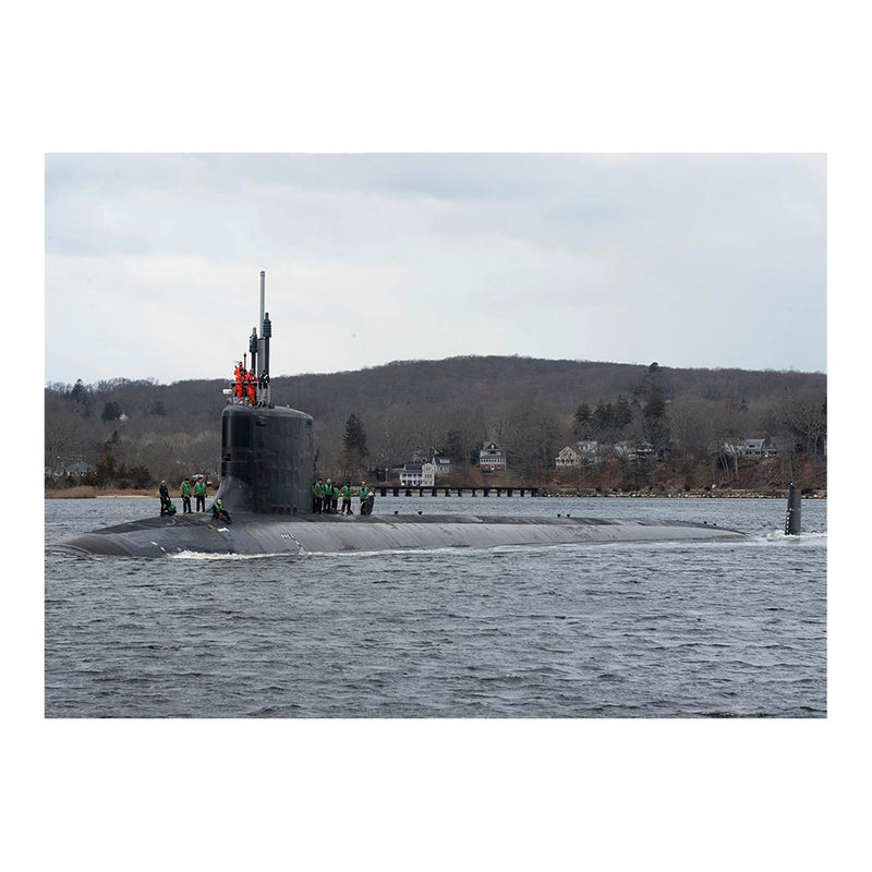 Attack Submarine South Dakota (SSN 790) transits the Thames River at Naval Submarine Base New London Jigsaw Puzzle