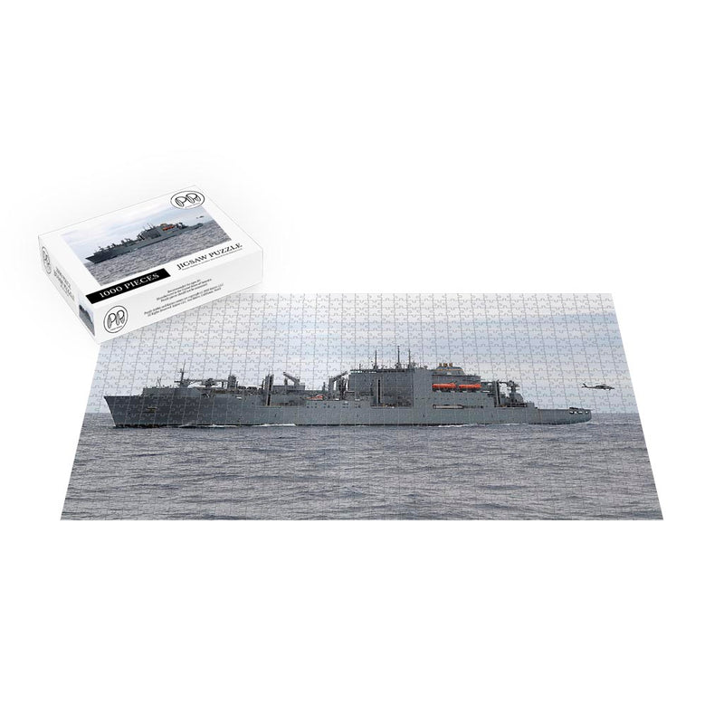 Dry Cargo/Ammunition Ship USNS Sacagawea (T-AKE 2) Steams In The Atlantic Ocean Jigsaw Puzzle