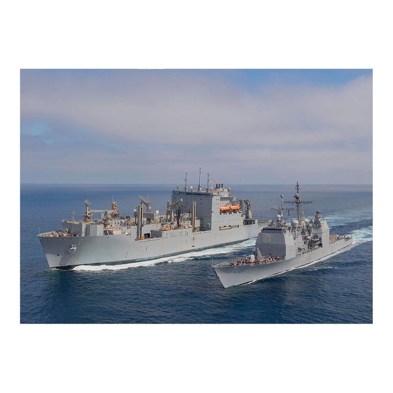 Guided-missile Cruiser USS Chosin (CG 65) Steams Alongside Cargo Ship USNS Washington Chambers (T-AKE 11) Jigsaw Puzzle