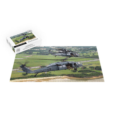 US Air Force HH-60G Pave Hawks Fly in Formation over Kadena Air Base, Japan Jigsaw Puzzle