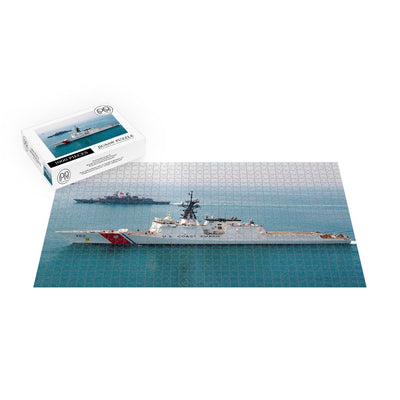 Coast Guard Cutter USCGC Hamilton (WMSL 753) With Turkish Navy TCG Turgutries (F-241) In The Black Sea Jigsaw Puzzle