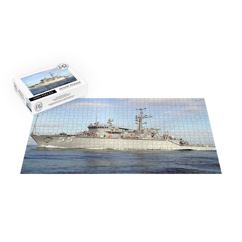 Coastal Minehunter USS Oriole (MHC 55) At Sea Jigsaw Puzzle
