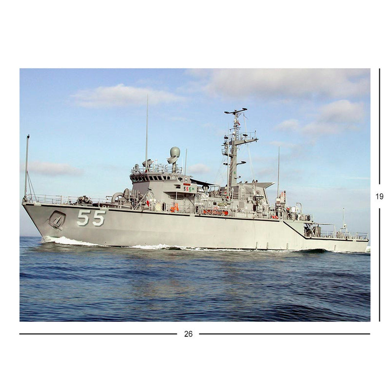 Coastal Minehunter USS Oriole (MHC 55) At Sea Jigsaw Puzzle