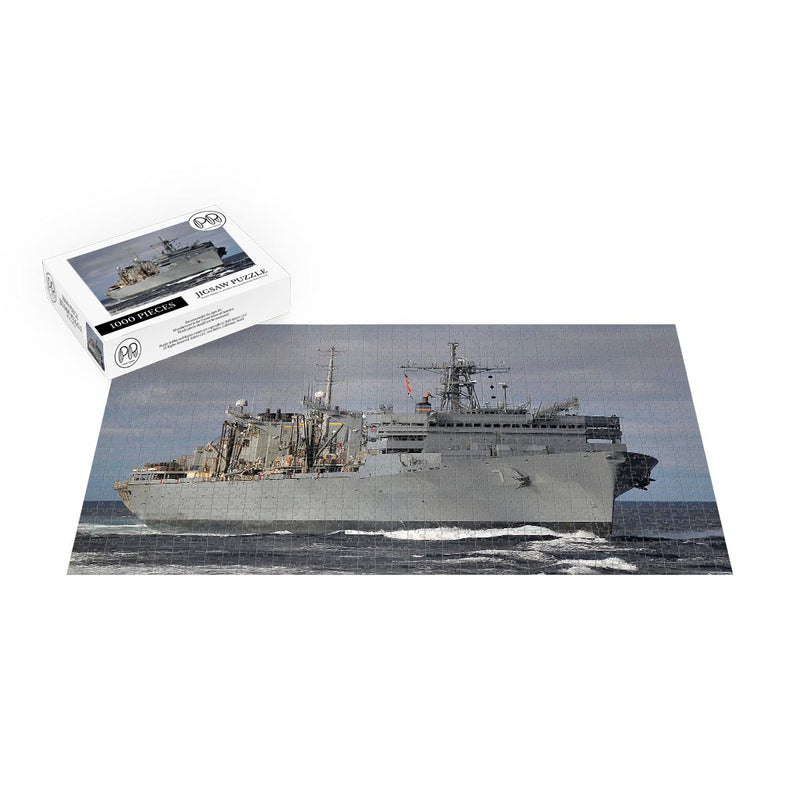 Fast Combat Cupport Dhip USNS Rainier (T-AOE 7) Performs Maneuvers At Sea After An Underway Replenishment Jigsaw Puzzle