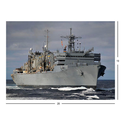 Fast Combat Cupport Dhip USNS Rainier (T-AOE 7) Performs Maneuvers At Sea After An Underway Replenishment Jigsaw Puzzle