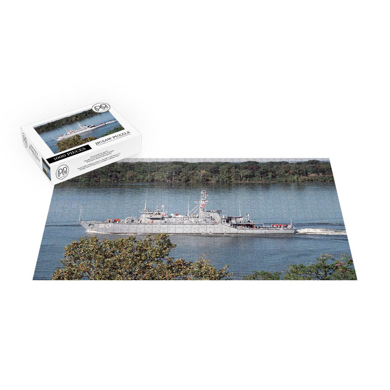 Coastal Minehunter USS Cardinal (MHC 60) Underway On The Potomac River Jigsaw Puzzle