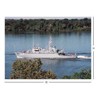 Coastal Minehunter USS Cardinal (MHC 60) Underway On The Potomac River Jigsaw Puzzle