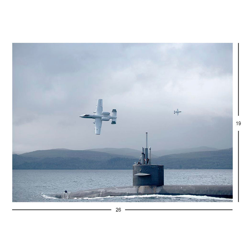 Ballistic Missile Submarine USS Nebraska (SSBN 739) In The Strait of San Juan de Fuca Jigsaw Puzzle