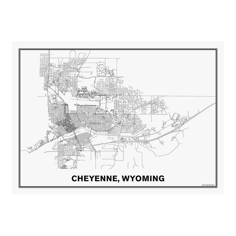 Street Map of Cheyenne, Wyoming Jigsaw Puzzle