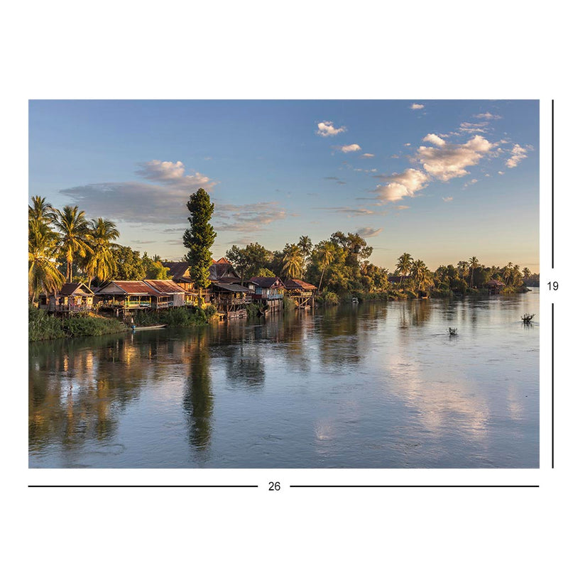 Mekong River Bank, Si Phan Don, Laos Jigsaw Puzzle