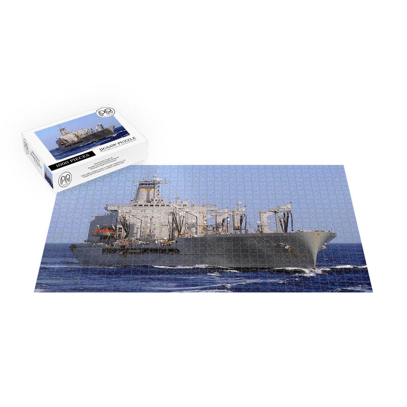 Fleet Replenishment Oiler USNS Laramie (T-AO 203) Steams In The Mediterranean Sea Jigsaw Puzzle