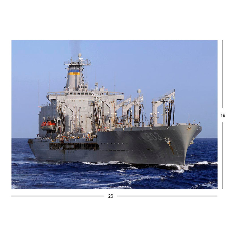 Fleet Replenishment Oiler USNS Laramie (T-AO 203) Steams In The Mediterranean Sea Jigsaw Puzzle