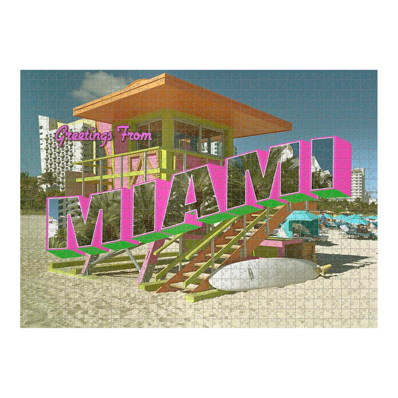 Greetings From Miami Postcard Jigsaw Puzzle