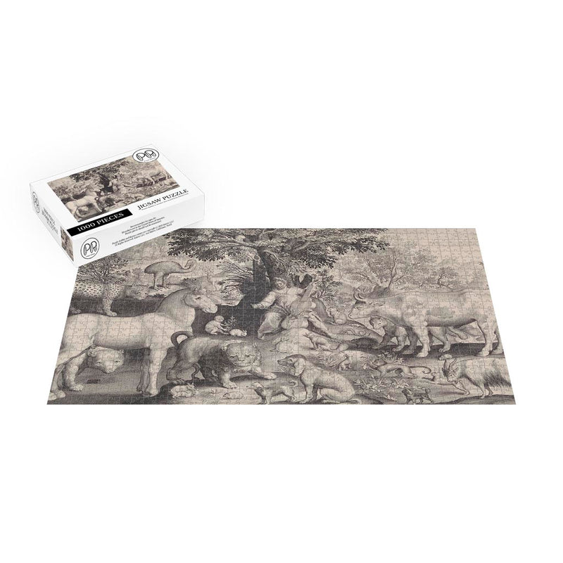 Orpheus Plays For The Animals Etching Jigsaw Puzzle