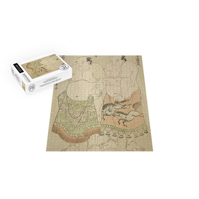 Sumo Wrestlers of the Eastern Group Wood Block Jigsaw Puzzle