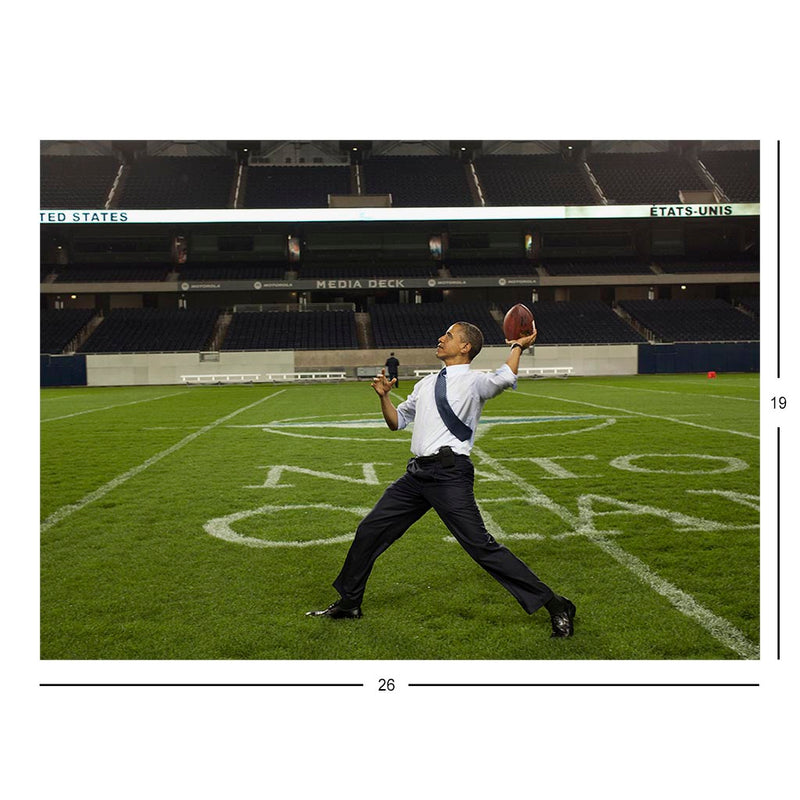 President Barack Obama Throwing A Football Jigsaw Puzzle