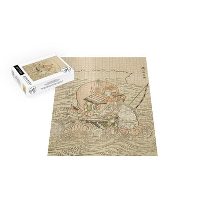 Taira No Atsumori Riding A Horse Into The Sea Wood Block Jigsaw Puzzle